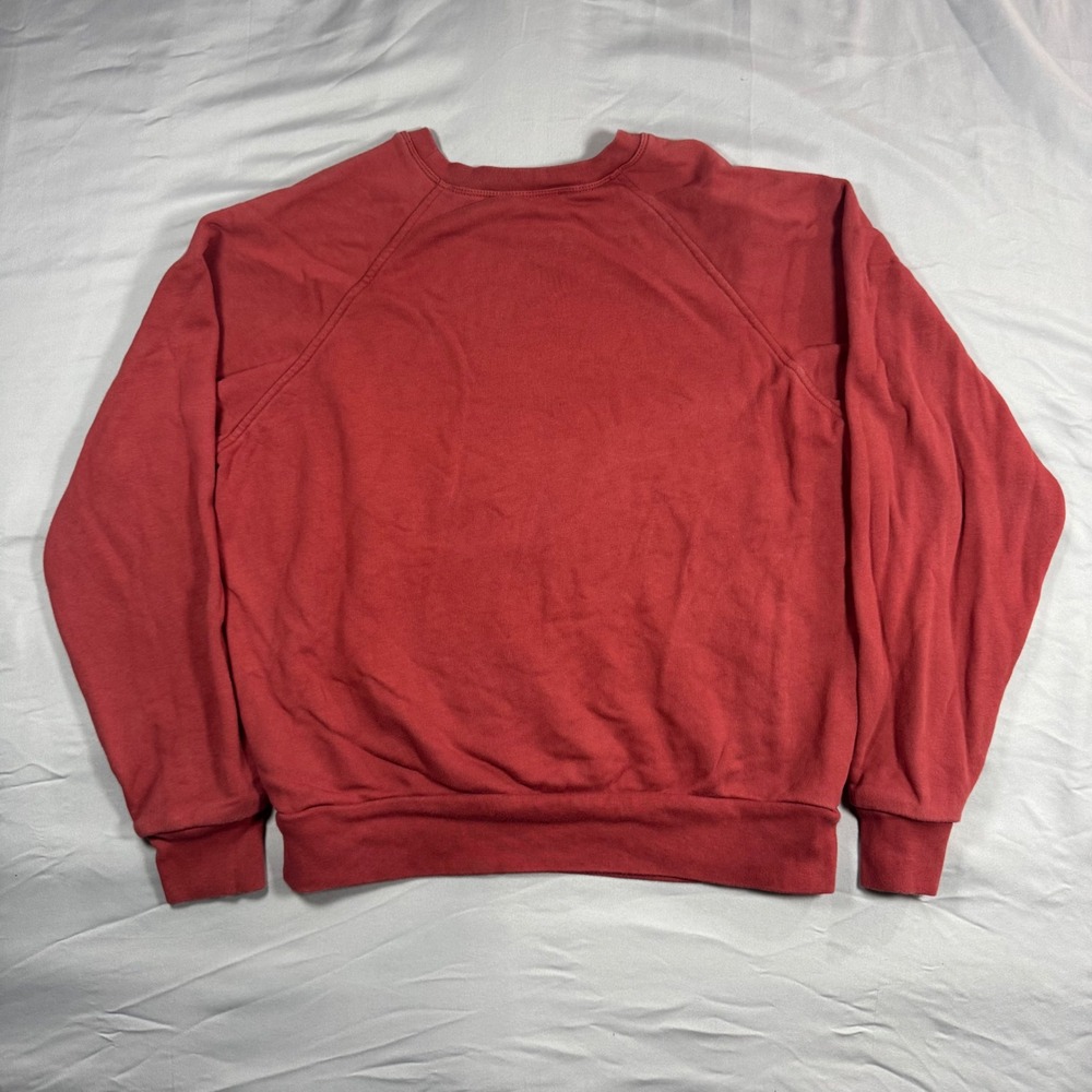Reformation Jeans 100% Organic Cotton Raglan Sweatshirt Red M Tomato Girl Cozy - Picture 2 of 9